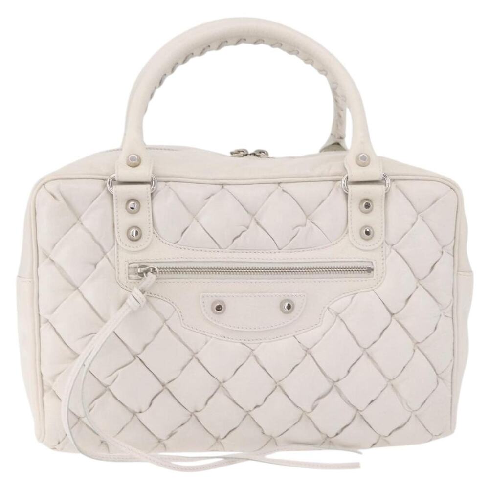 Balenciaga The Matelasse Handbag White